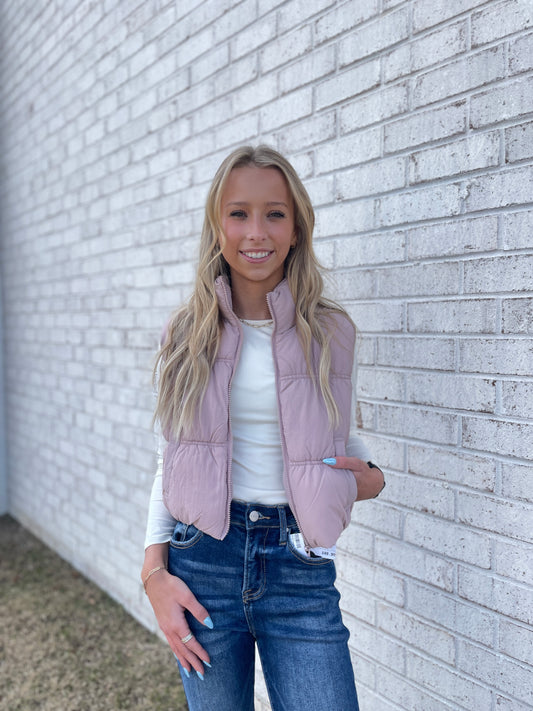 Cropped Puffer Vest