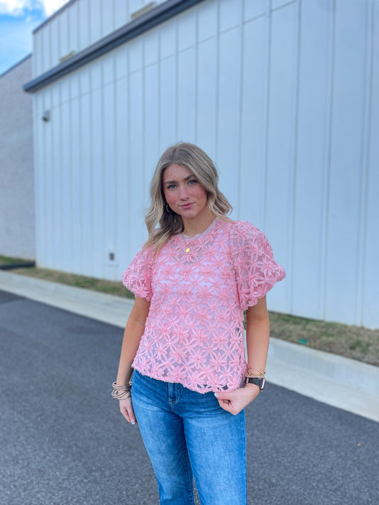 Flower Textured Top