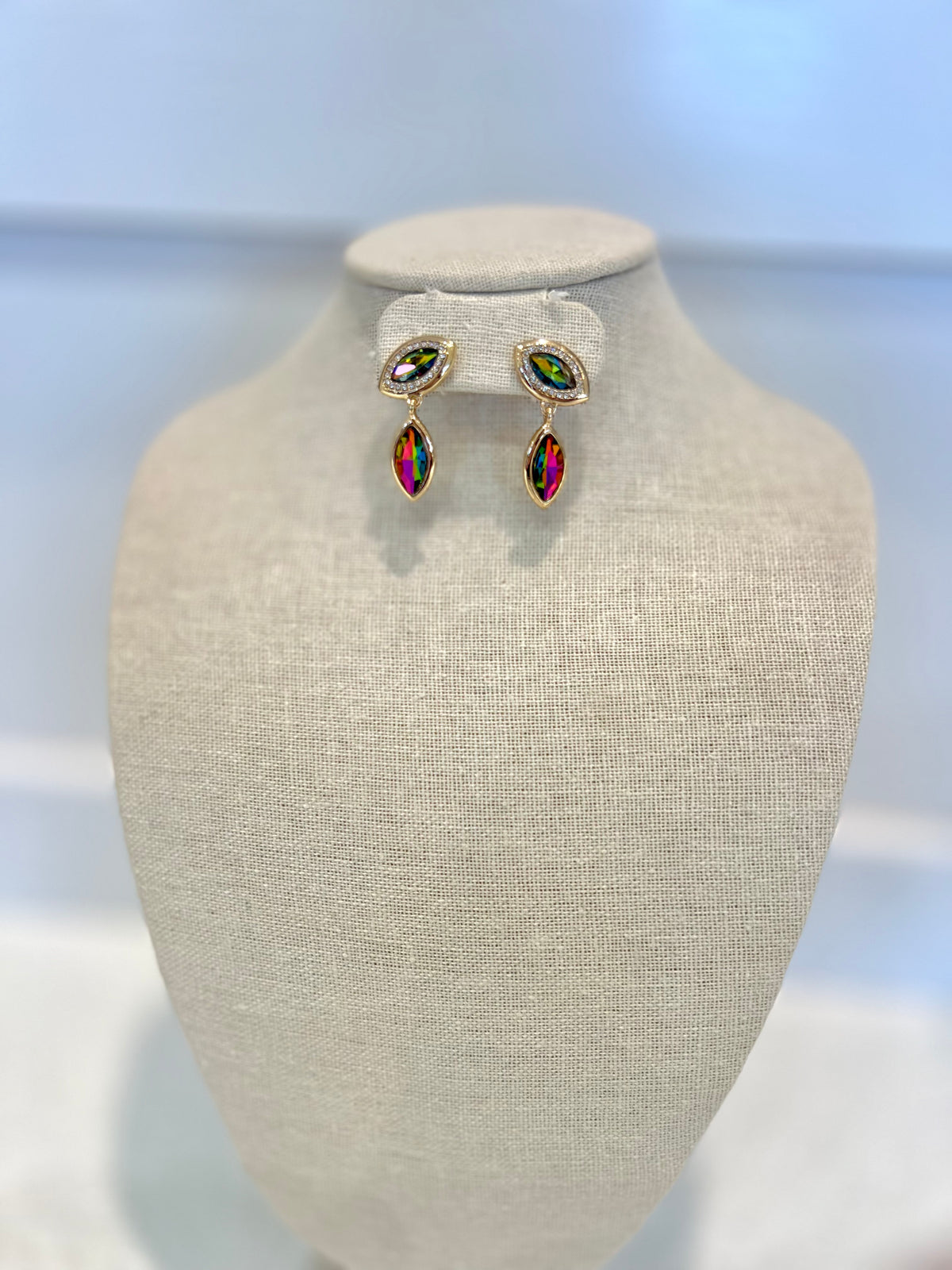 Iridescent Marquise Drop Earrings