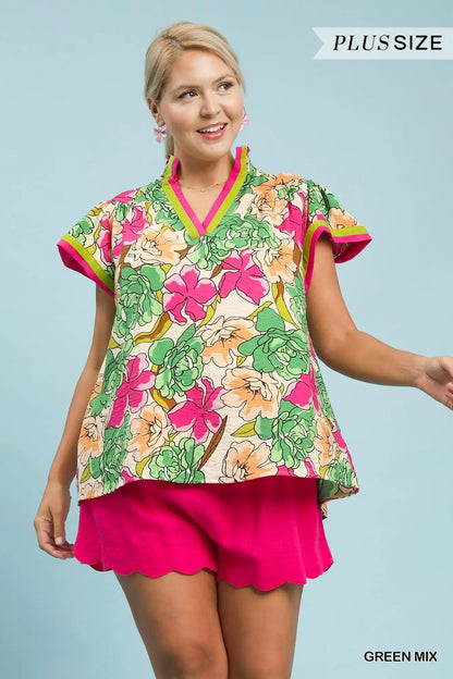 Claudia Patterned Blouse - PLUS