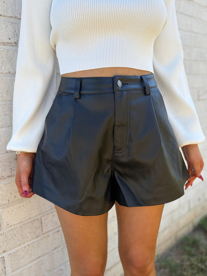 Leather Mini Shorts