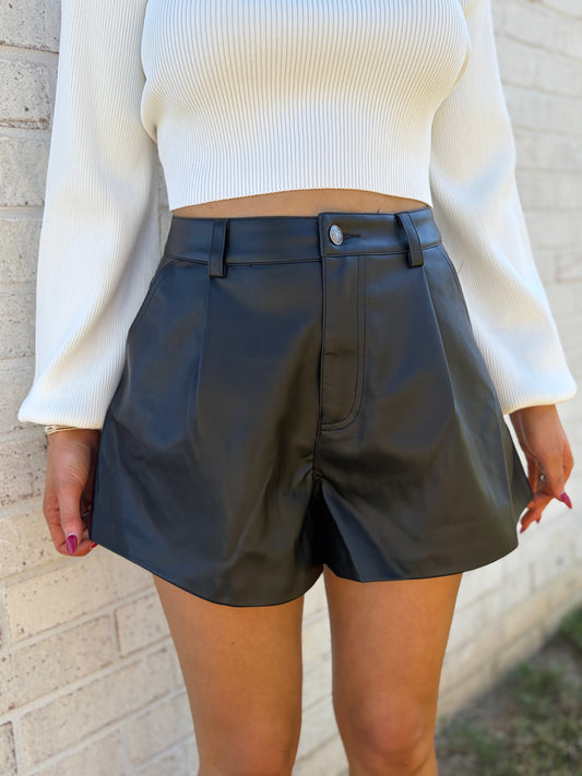 Leather Mini Shorts