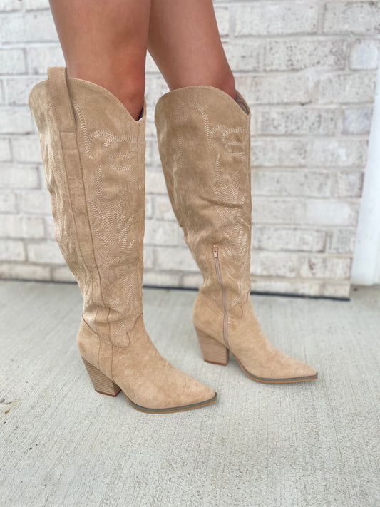 Bronco Suede Cowgirl Boots