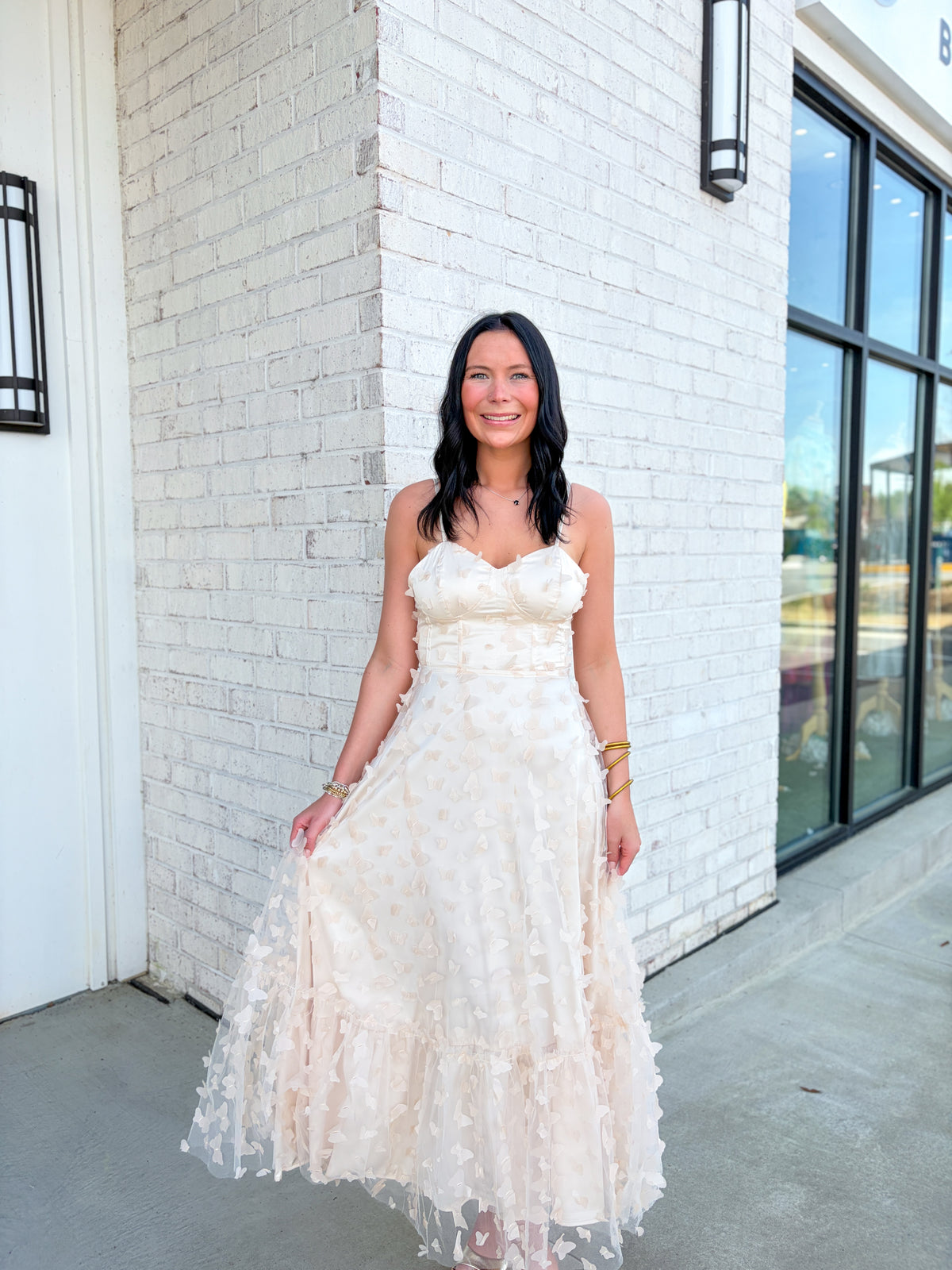 Butterfly Detailed Midi Dress
