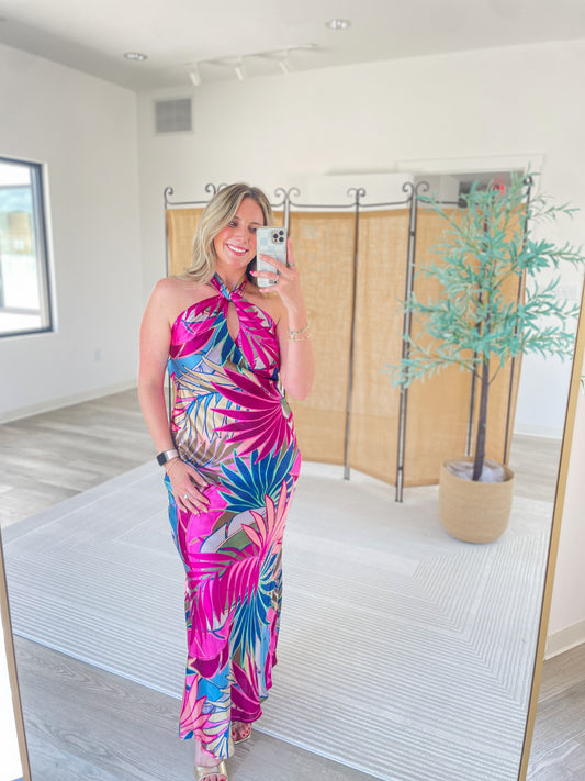 Willa Halter Neck Maxi Dress