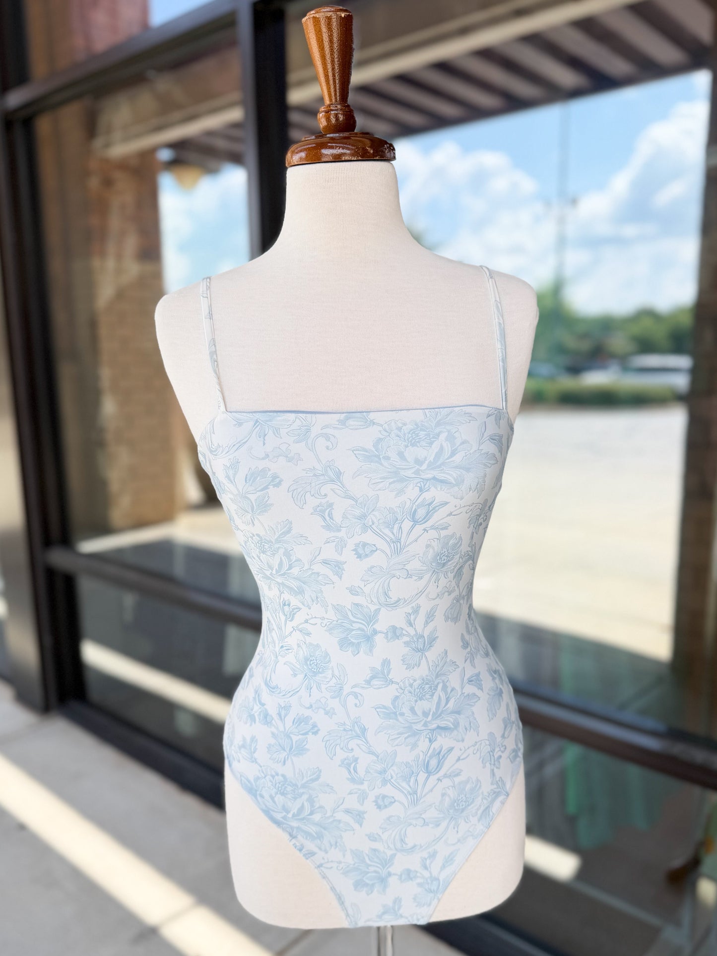One Piece Vintage Print Swimsuit & Skirt