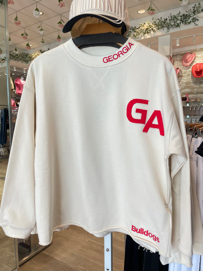 Georgia Bulldogs Mock Neck Crewneck