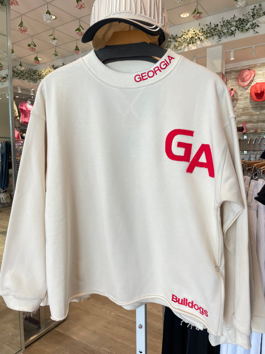 Georgia Bulldogs Mock Neck Crewneck
