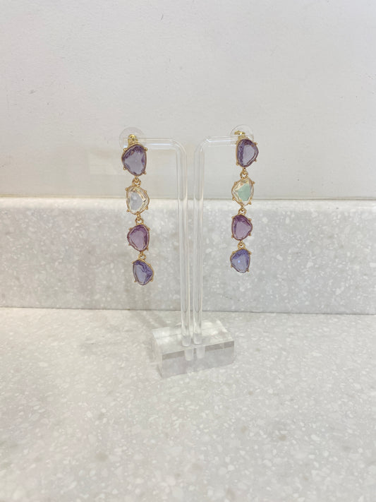 Purple Jewel Dangle Earrings