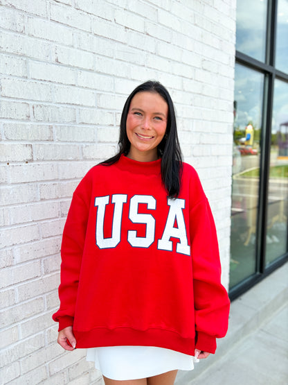 American Flag/USA Reversible Mock Neck