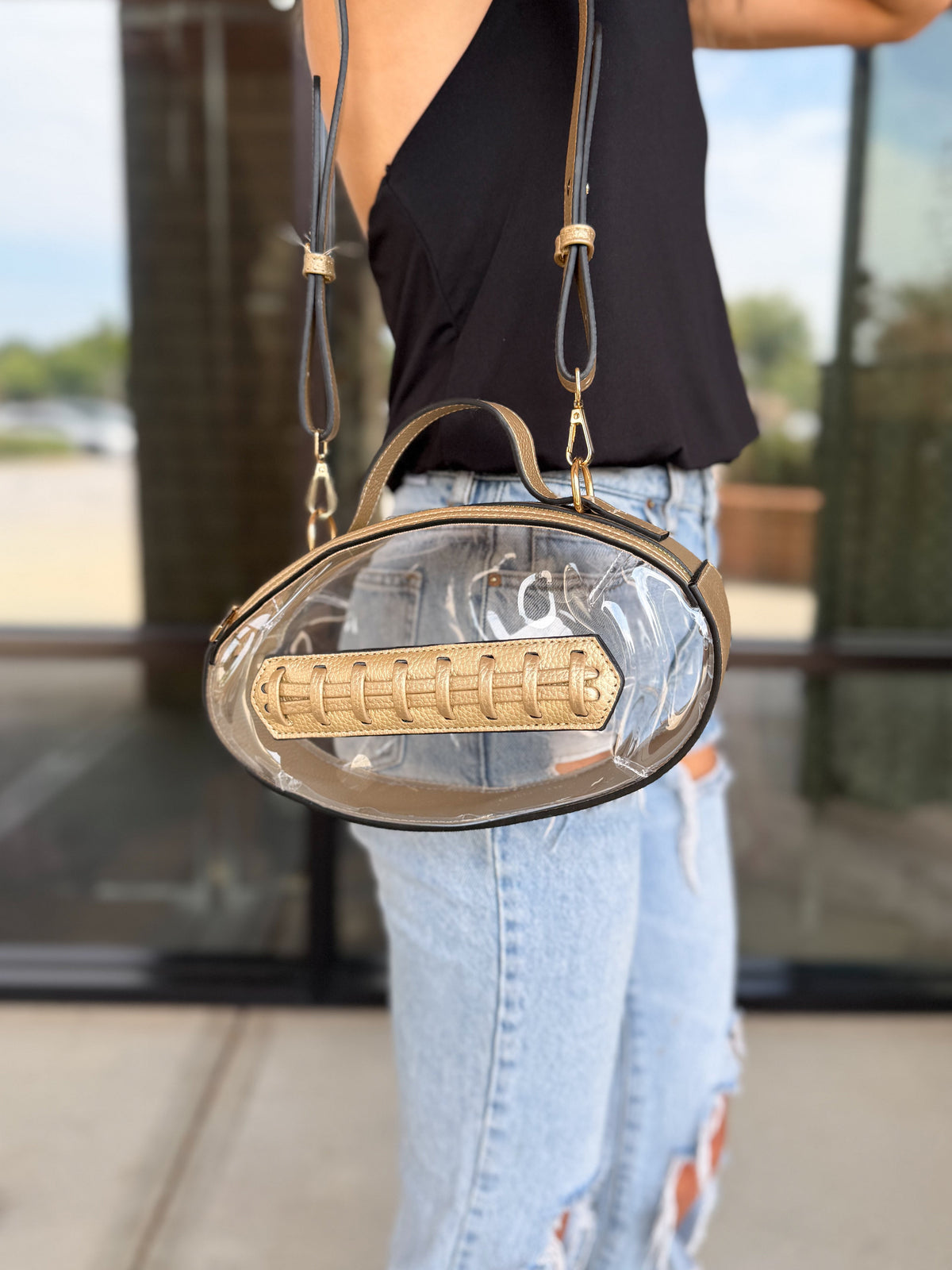 Football Clear Stadium Bag - Gold