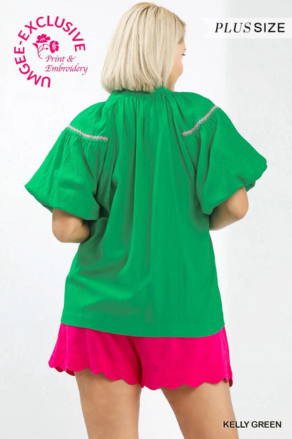 Evie Puff Sleeve Blouse - PLUS