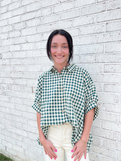 Plaid Button Up Top