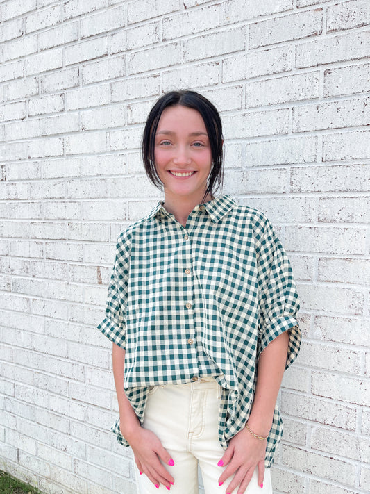 Plaid Button Up Top