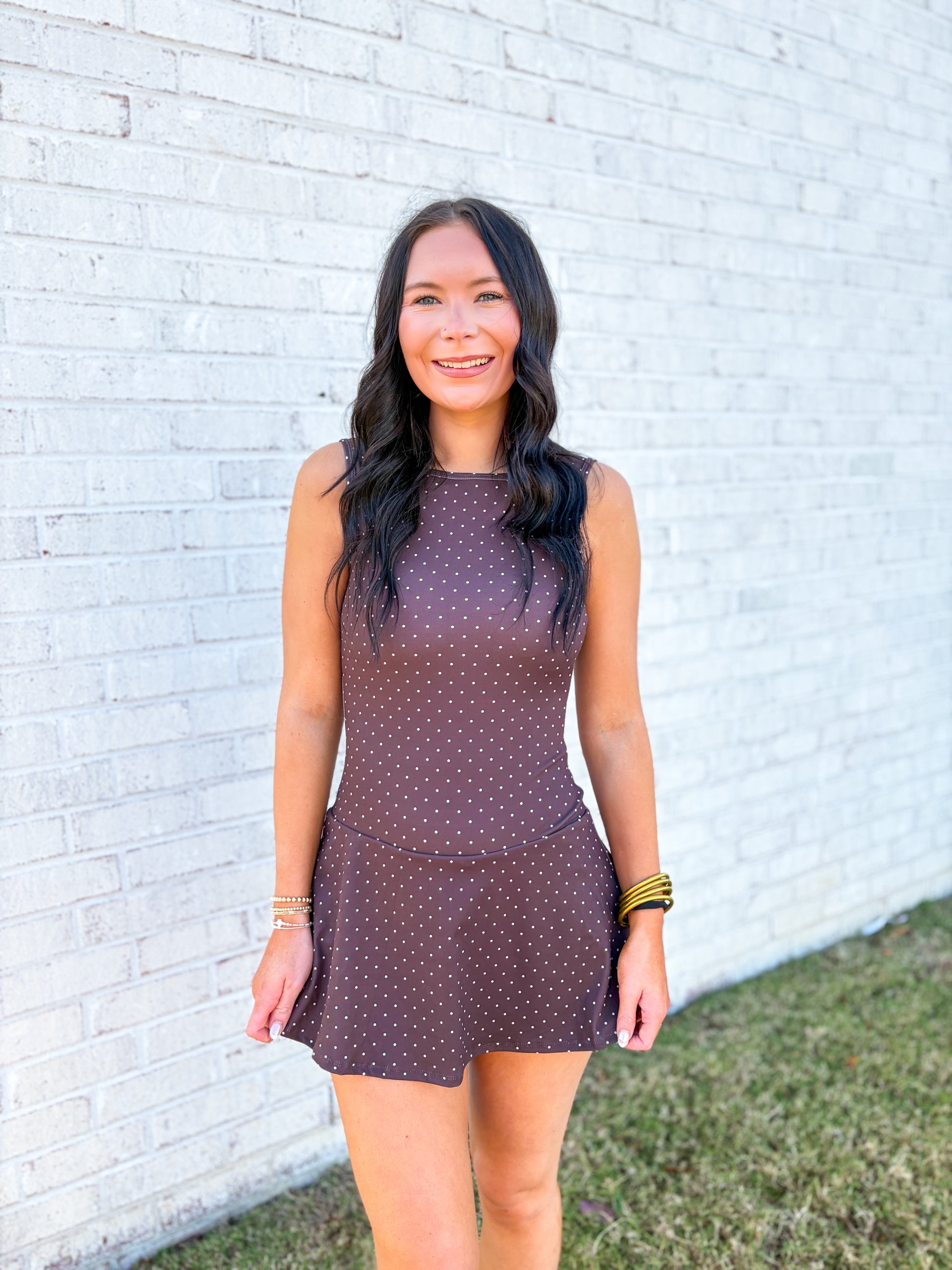Polka Dot Drop Waist Athletic Dress Polka Dot Drop Waist Athletic Dress