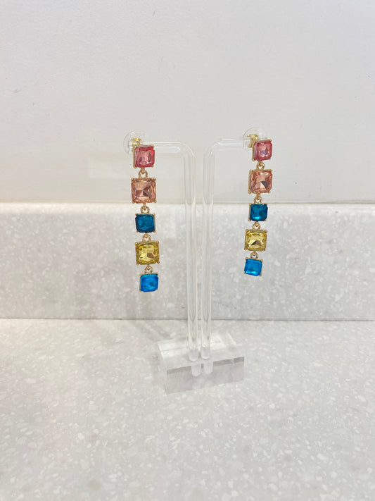 Colorful Jewel Dangle Earrings