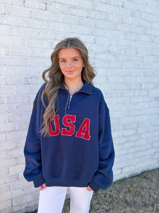USA Quarter Zip Sweatshirt