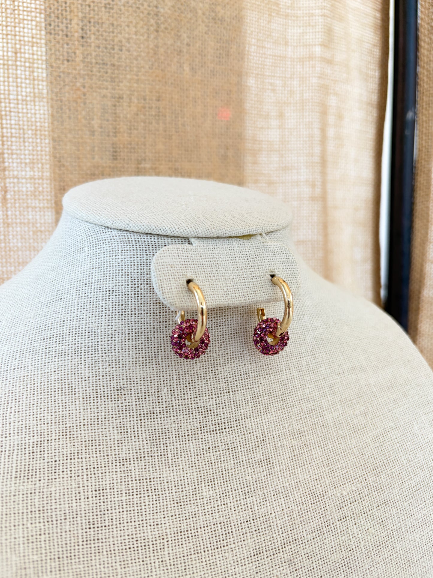 Pink Double Hoop Earrings