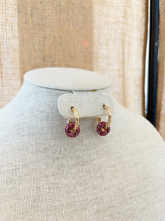 Pink Double Hoop Earrings