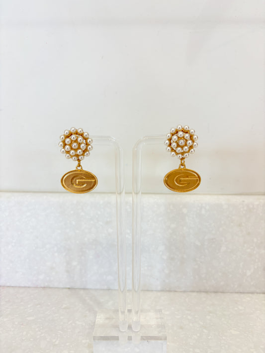 Georgia Bulldogs Pearl Logo Earrings