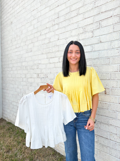 Jess Cropped Babydoll Top
