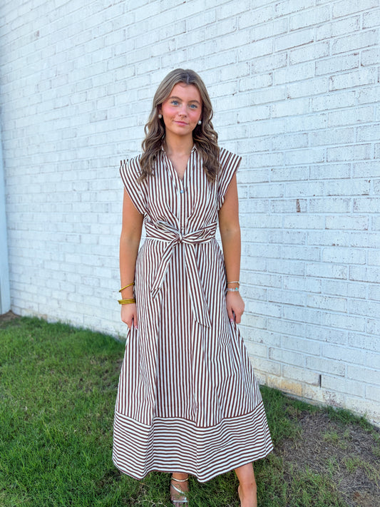 Maple Striped Midi Dress