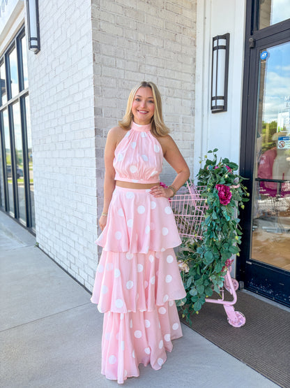 Polka Dot 2 Piece Maxi Set