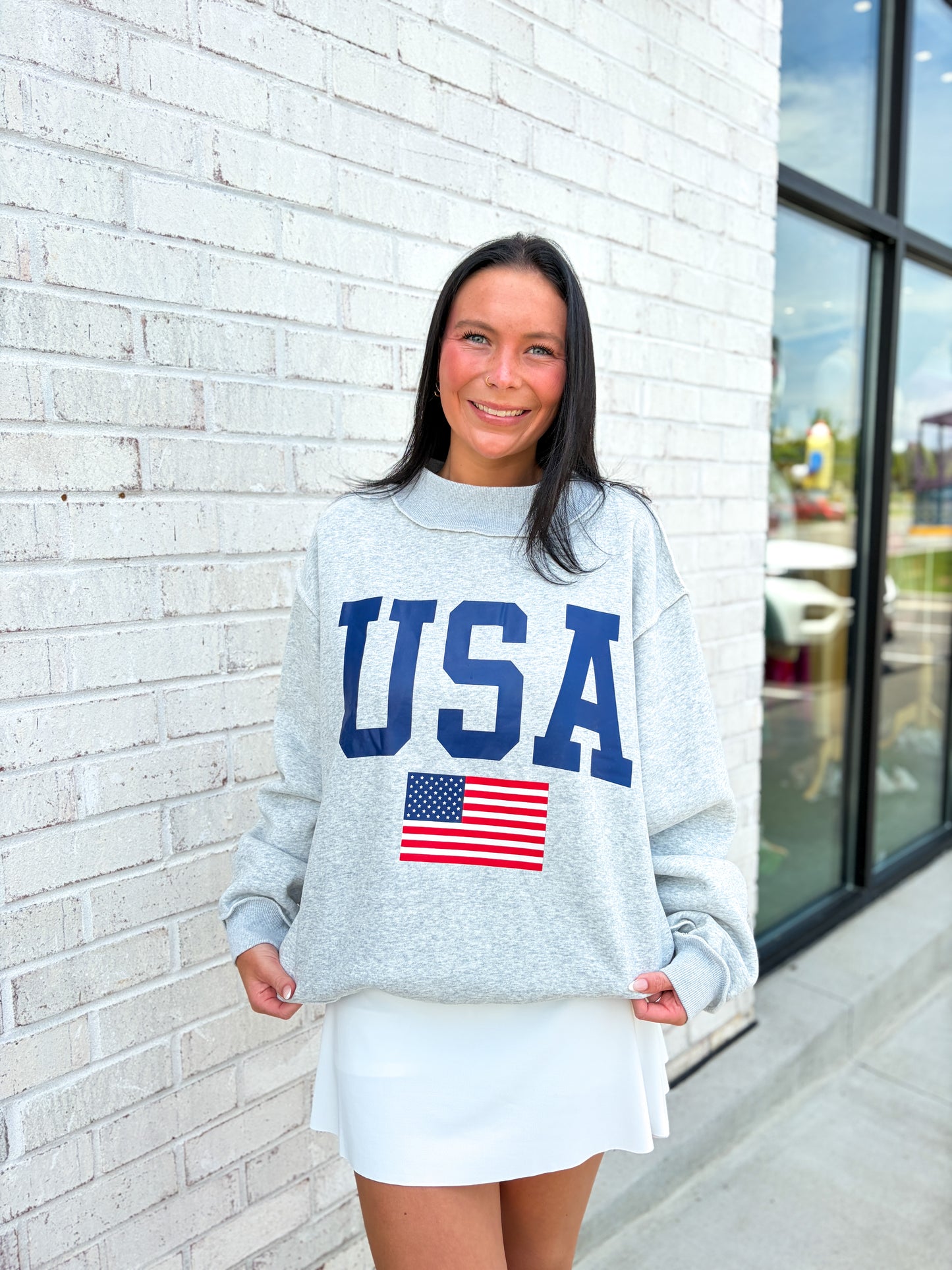 USA/America Reversible Mock Neck