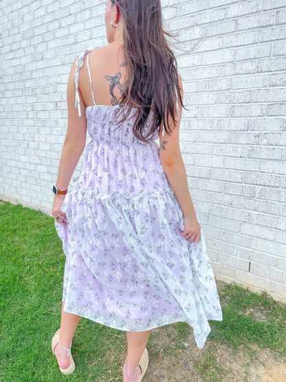 Lavender Ombré Midi Dress