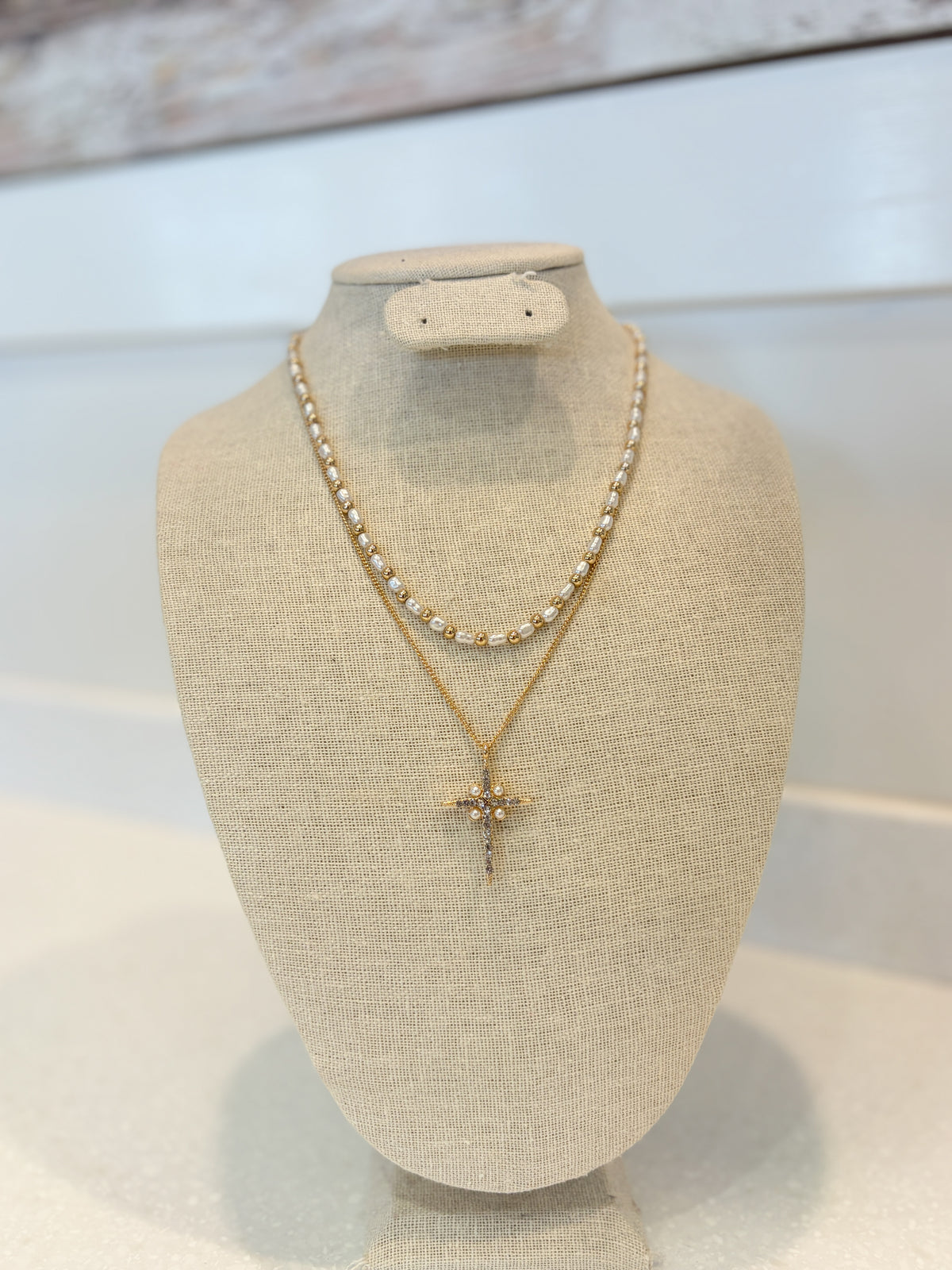 Layered Cross Necklace