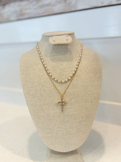 Layered Cross Necklace