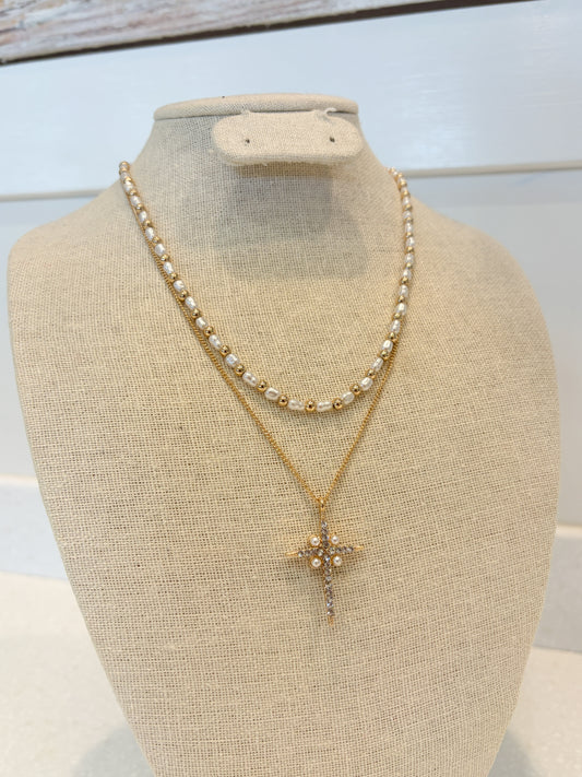 Layered Cross Necklace