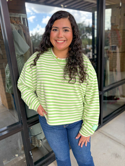 Oversized Stripped Long Sleeve Top