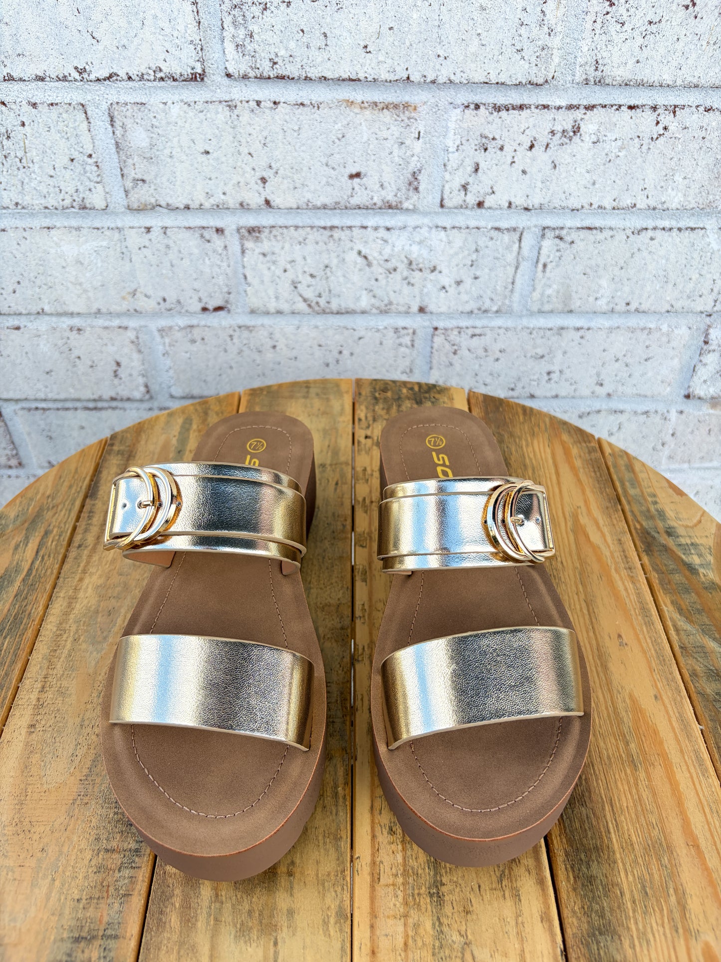 Candor Gold Platform Sandal