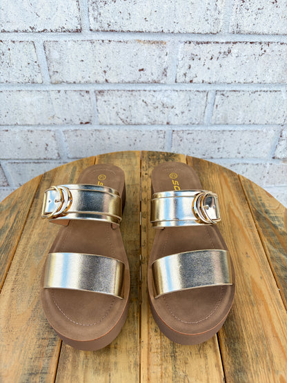 Candor Gold Platform Sandal