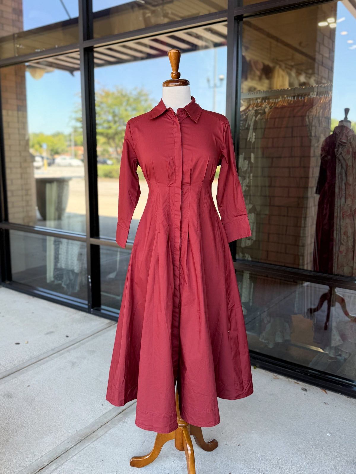 Button Front Midi Dress