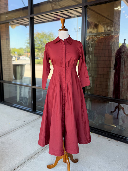 Button Front Midi Dress
