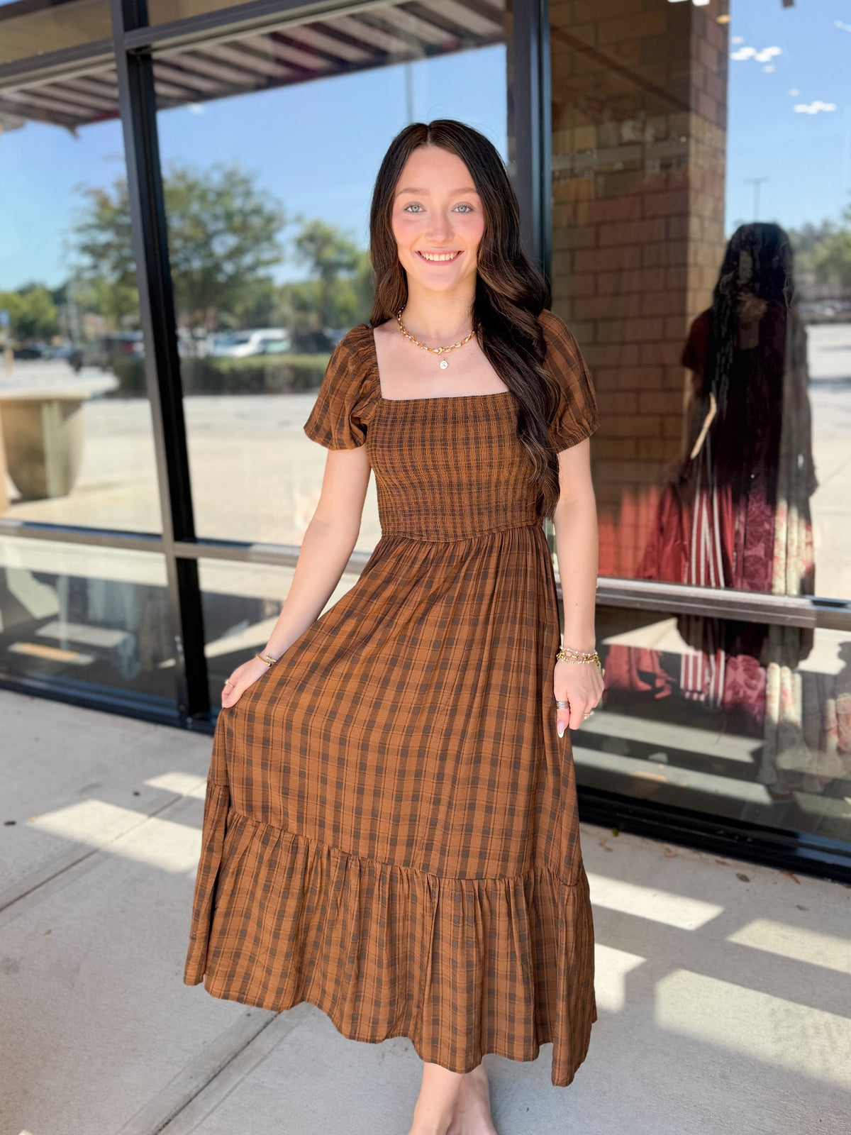 Plaid Midi Dress