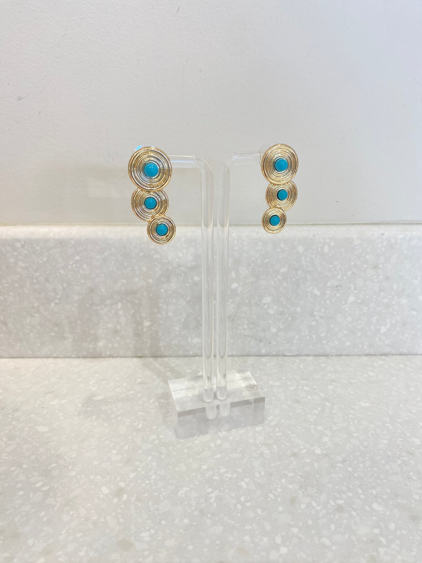 Turquoise Circular Dangle Earrings