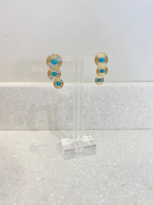 Turquoise Circular Dangle Earrings