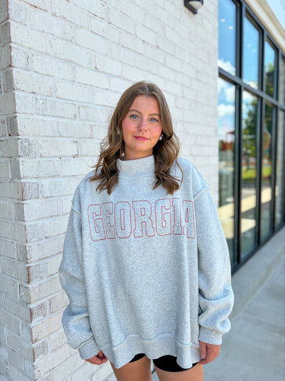 Georgia Stitched Mock Neck