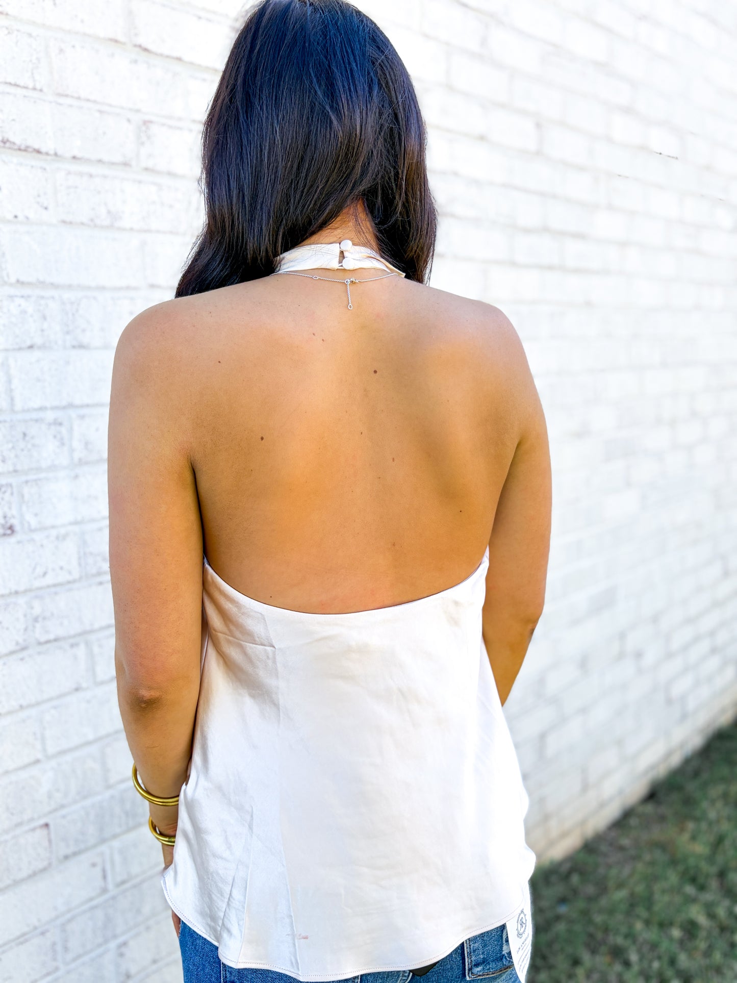 Halter Neck Satin Top