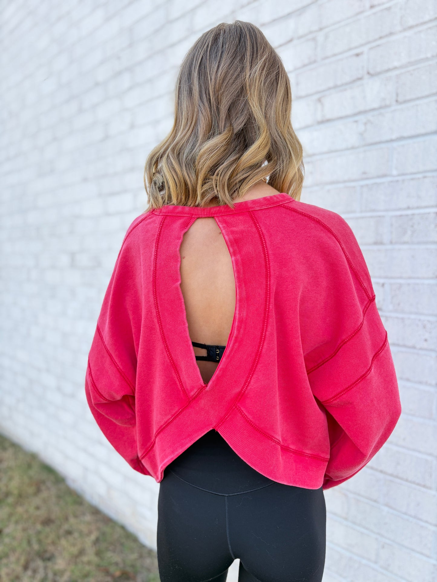 Open Back Long Sleeve Top