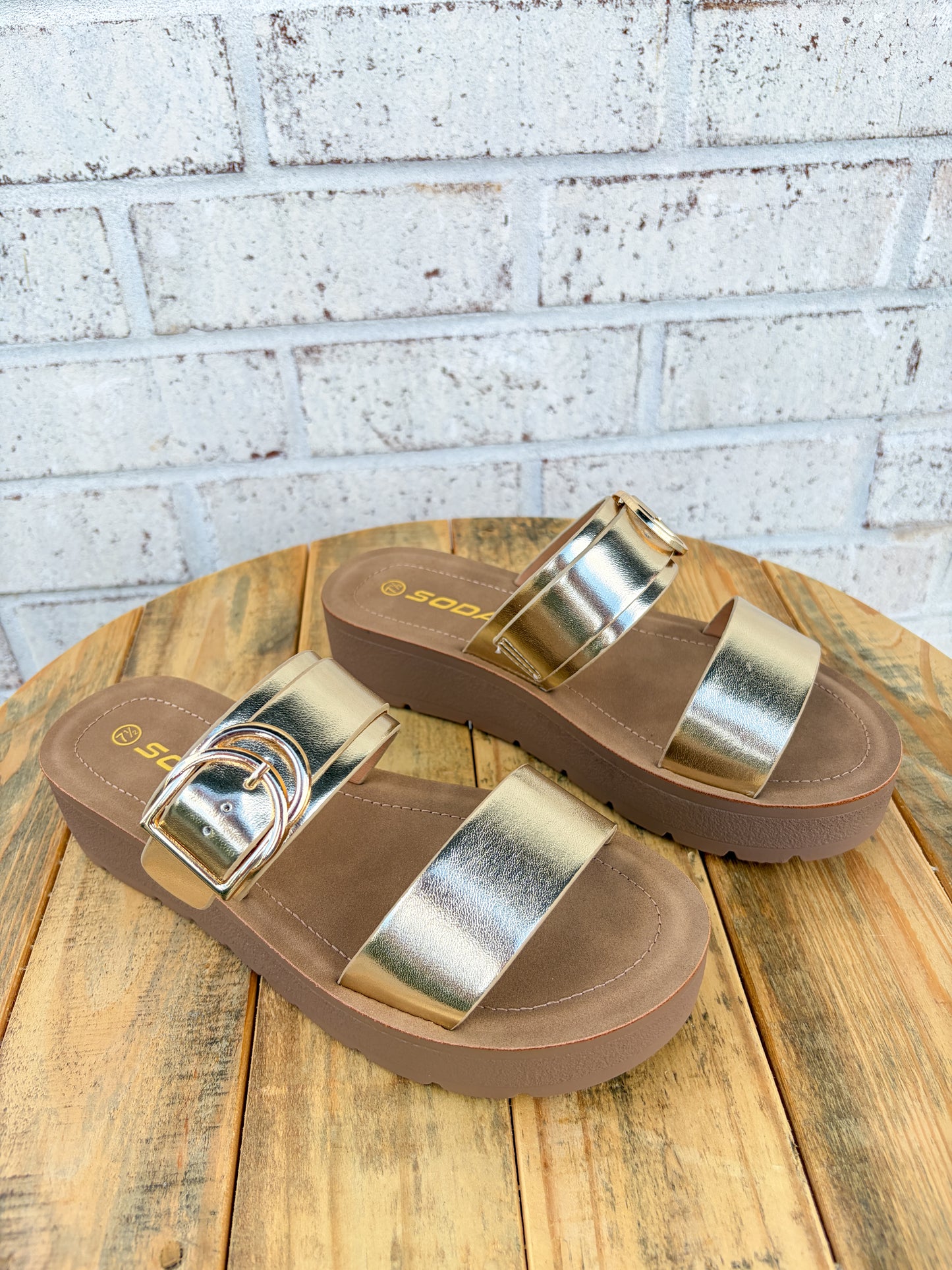 Candor Gold Platform Sandal