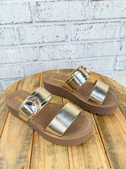 Candor Gold Platform Sandal