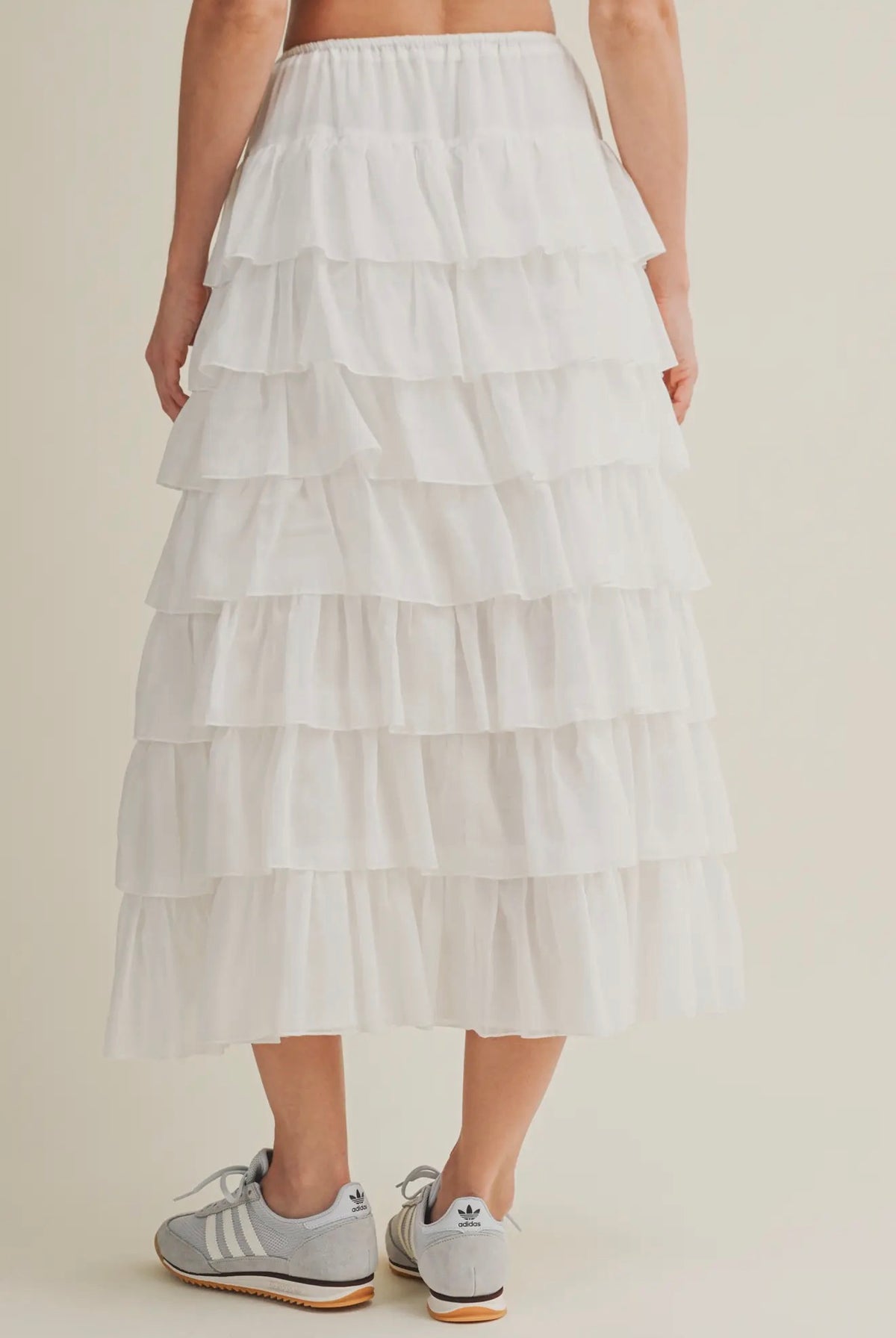 Elva Ruffle Midi Skirt