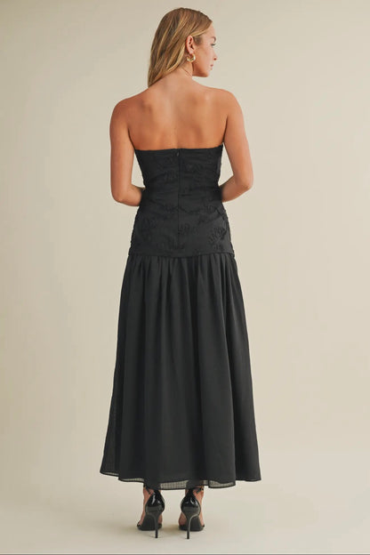 Floral Drop Waist Maxi Dress