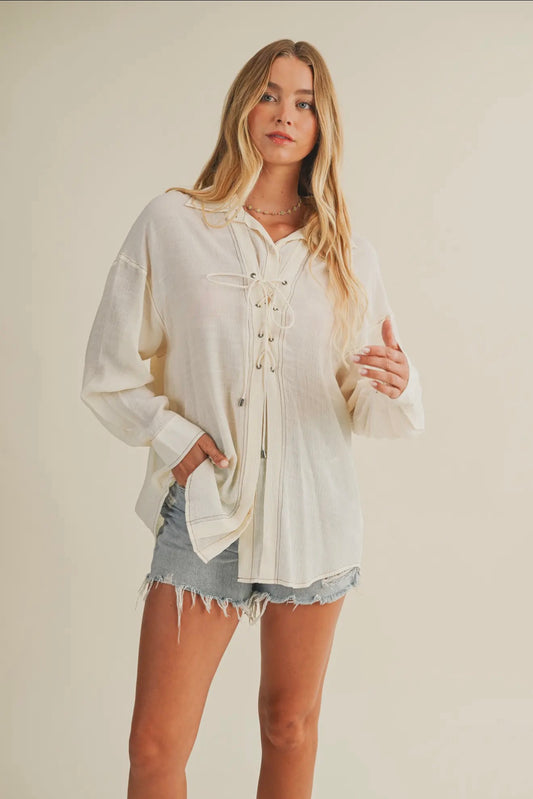 Lauren Lace Up Top