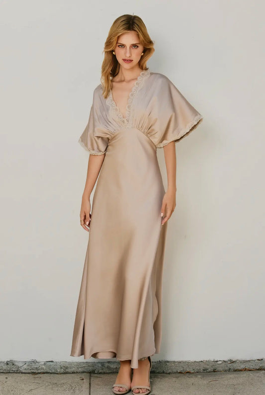 Knox Satin Lace Maxi Dress