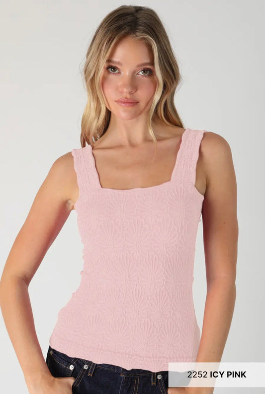 Floral Textured One Size Tank